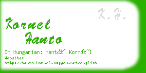 kornel hanto business card
