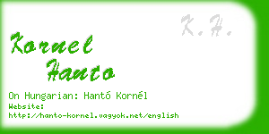 kornel hanto business card